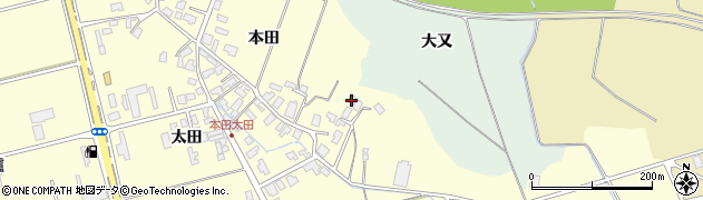秋田県秋田市雄和田草川本田147周辺の地図