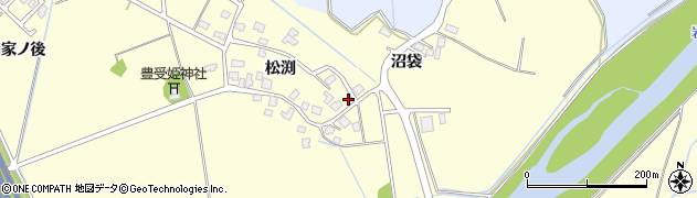 秋田県秋田市河辺松渕松渕6周辺の地図