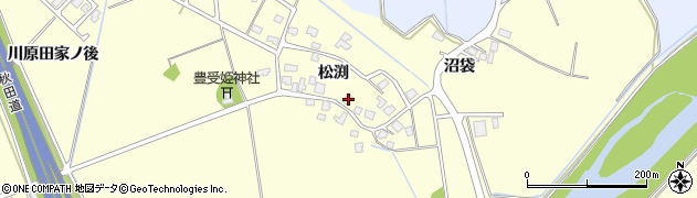 秋田県秋田市河辺松渕松渕28周辺の地図