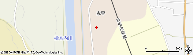 秋田県仙北市田沢湖角館東前郷（赤平）周辺の地図