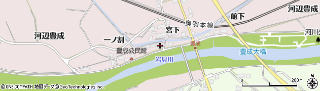 秋田県秋田市河辺豊成宮下55周辺の地図