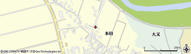 秋田県秋田市雄和田草川本田117周辺の地図