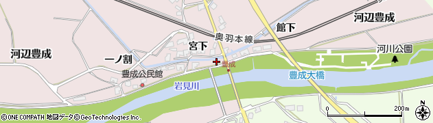 秋田県秋田市河辺豊成宮下23周辺の地図