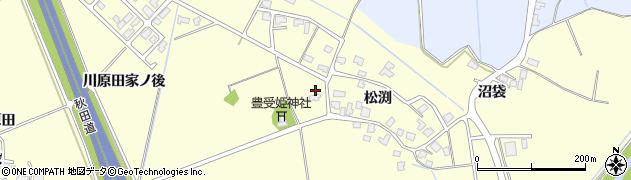 秋田県秋田市河辺松渕松渕36周辺の地図