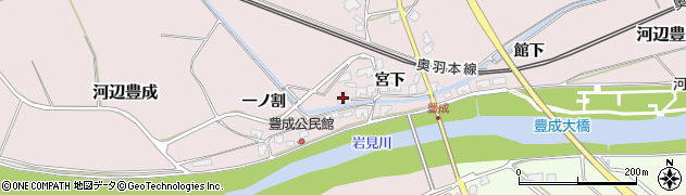 秋田県秋田市河辺豊成宮下41周辺の地図