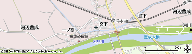 秋田県秋田市河辺豊成宮下63周辺の地図