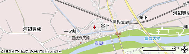 秋田県秋田市河辺豊成宮下40周辺の地図