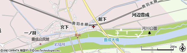 秋田県秋田市河辺豊成館下周辺の地図