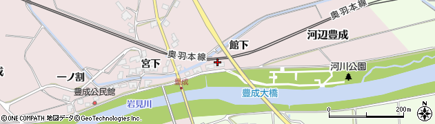 秋田県秋田市河辺豊成（館下）周辺の地図