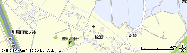 秋田県秋田市河辺松渕松渕73周辺の地図