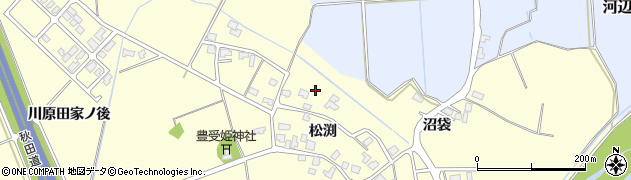秋田県秋田市河辺松渕松渕周辺の地図