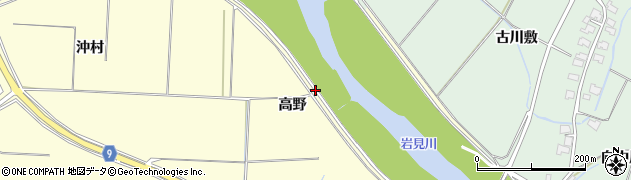 秋田県秋田市雄和田草川（高野）周辺の地図