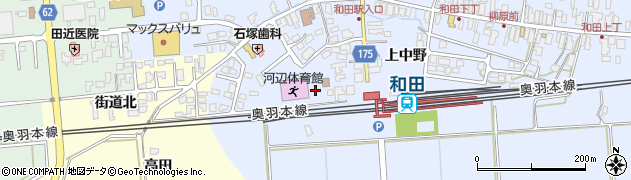 秋田県秋田市河辺和田上中野周辺の地図
