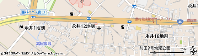 岩手県盛岡市永井（１２地割）周辺の地図