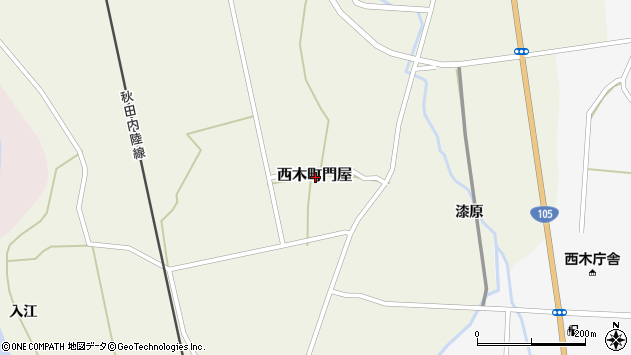 〒014-0515 秋田県仙北市西木町門屋の地図