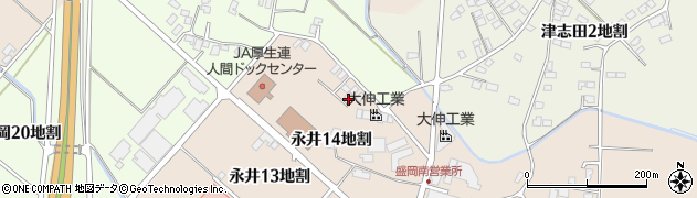 岩手県盛岡市永井（１４地割）周辺の地図