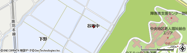 秋田県秋田市四ツ小屋小阿地谷地中周辺の地図