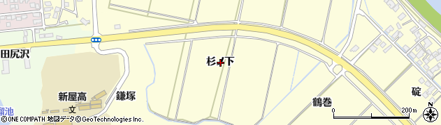 秋田県秋田市豊岩石田坂（杉ノ下）周辺の地図