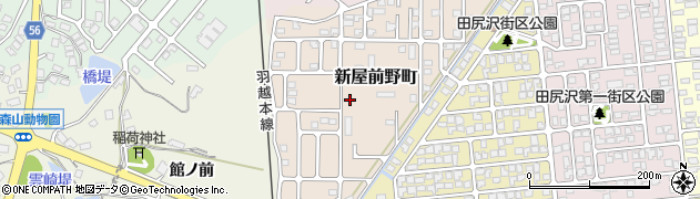 秋田県秋田市新屋前野町周辺の地図