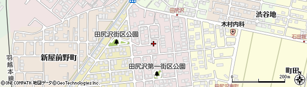 秋田県秋田市新屋田尻沢中町周辺の地図