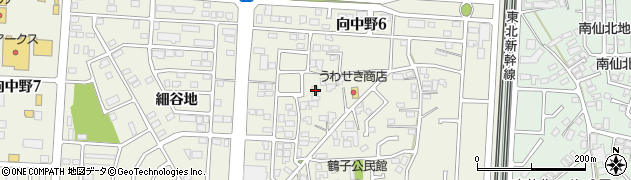 岩手県盛岡市向中野鶴子1-4周辺の地図