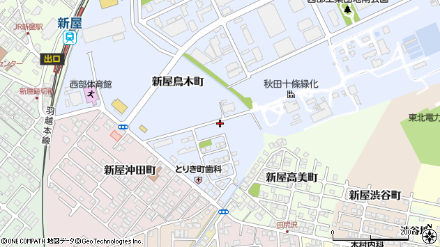 〒010-1633 秋田県秋田市新屋鳥木町の地図