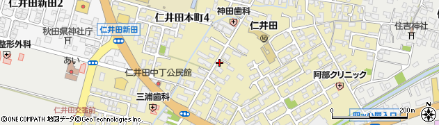 秋田県秋田市仁井田本町周辺の地図