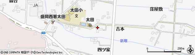 岩手県盛岡市上太田（吉本）周辺の地図