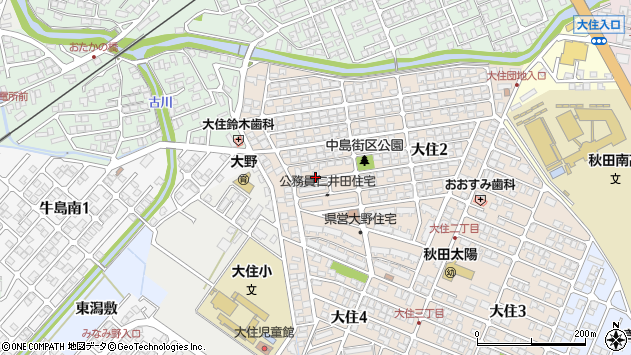 〒010-1436 秋田県秋田市大住の地図
