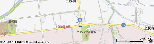 岩手県盛岡市上太田三枚橋周辺の地図