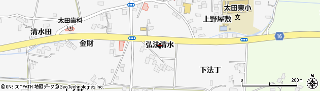 岩手県盛岡市上太田弘法清水周辺の地図