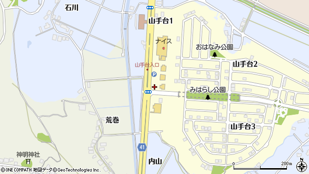 〒010-1429 秋田県秋田市山手台の地図