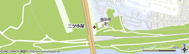 秋田県秋田市新屋町（三ツ小屋）周辺の地図