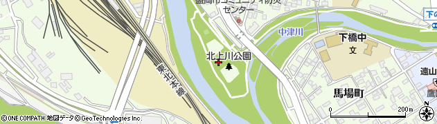 北上川公園周辺の地図