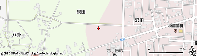 岩手県盛岡市下太田（沢田）周辺の地図
