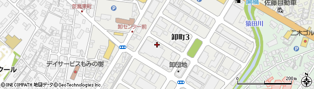 秋田県秋田市卸町周辺の地図
