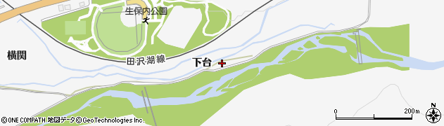 秋田県仙北市田沢湖生保内下台周辺の地図