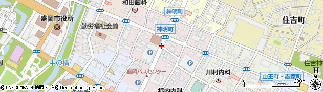 岩手県盛岡市神明町周辺の地図
