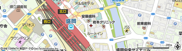 ニッポンレンタカー盛岡駅前営業所周辺の地図