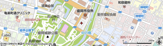 テレビ岩手報道局５きげんテレビ部周辺の地図
