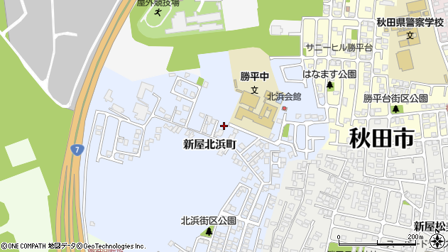 〒010-1608 秋田県秋田市新屋北浜町の地図