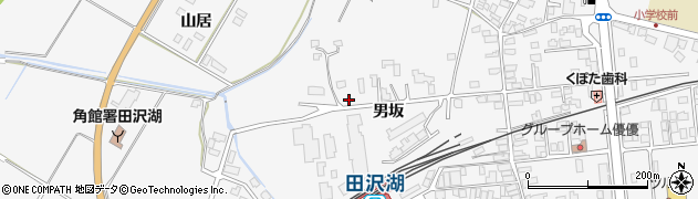 秋田県仙北市田沢湖生保内男坂周辺の地図