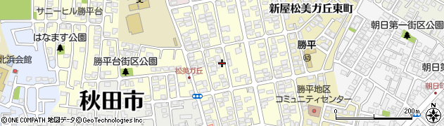 秋田県秋田市新屋松美ガ丘南町周辺の地図