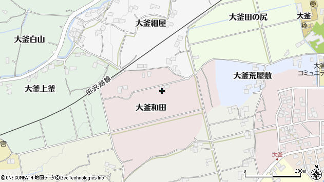 〒020-0768 岩手県滝沢市大釜和田の地図