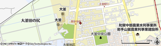 岩手県滝沢市大釜外館周辺の地図