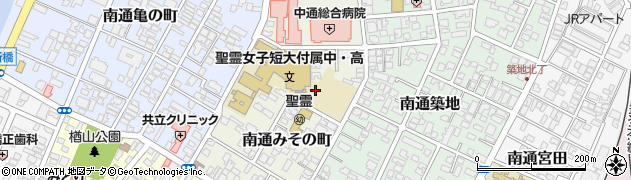 秋田県秋田市南通みその町周辺の地図