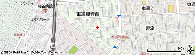 秋田県秋田市東通観音前10周辺の地図