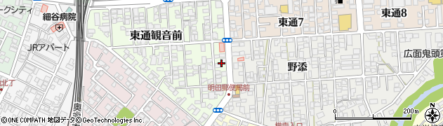 秋田県秋田市東通観音前8周辺の地図