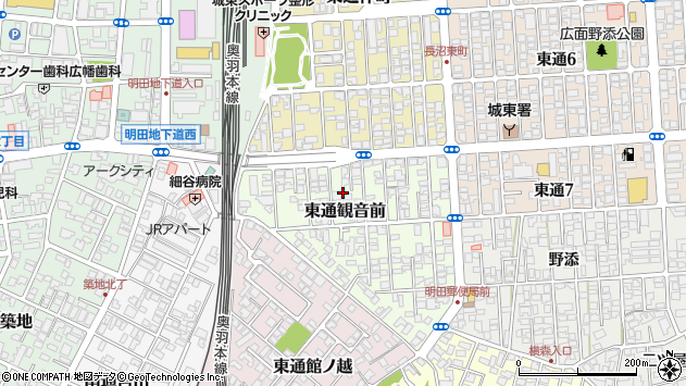 〒010-0004 秋田県秋田市東通観音前の地図
