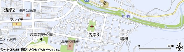浅岸柿木平公園周辺の地図